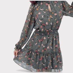 Anthropology Drew Green Smocked-Waist Mini Dress